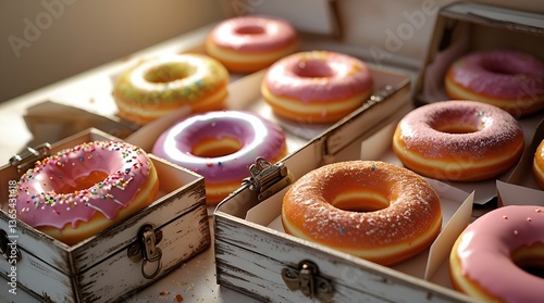 Assorted Donuts (Doughnuts) of Various Flavors