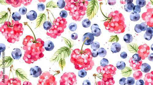 Watercolor pattern fruits white background