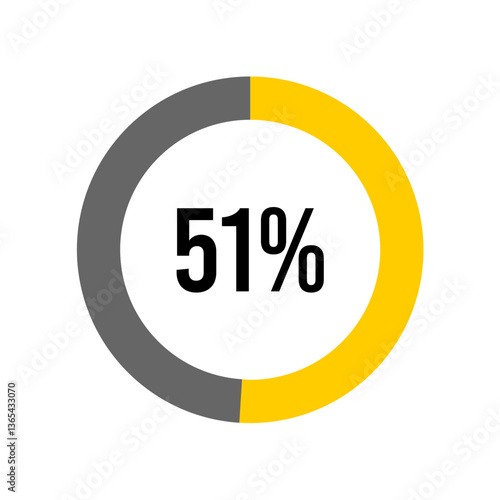 51% percent percentage diagram meter from ready-to-use for web design, user interface UI or infographic -	
