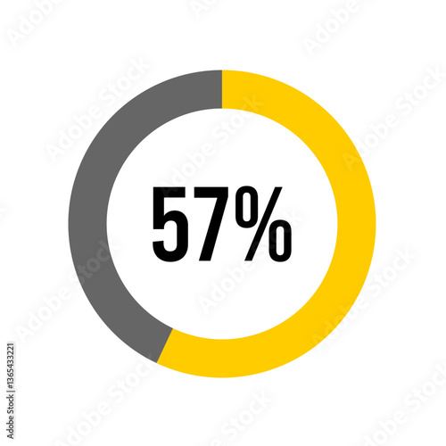 57% percent percentage diagram meter from ready-to-use for web design, user interface UI or infographic -	
