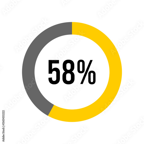 58% percent percentage diagram meter from ready-to-use for web design, user interface UI or infographic -	
