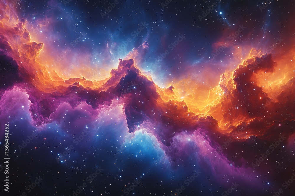 Abstract space with nebulae and stars evokes a cosmic fantasy of the infinite universe Abstract space with nebulae and stars evokes a cosmic fantasy of the infinite universe