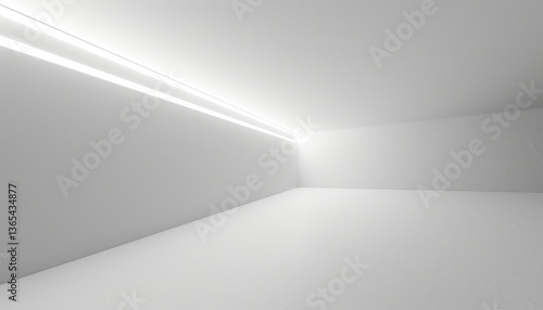 Wallpaper Mural White LED lighting corner neon striped line perspective room wall hallway corridor interior creativity minimal modern simplicity futuristic glowing shine luxury. Torontodigital.ca