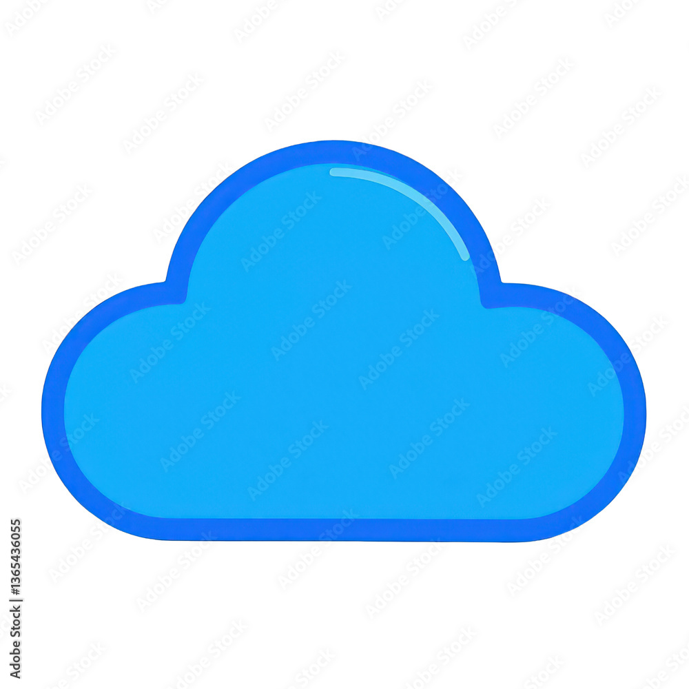 Blue Cloud Download Icon On Transparent Background, Generative AI Blue Cloud Download Icon On Transparent Background, Generative AI