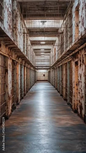 Wallpaper Mural Empty prison with rusted bars and peeling paint Torontodigital.ca