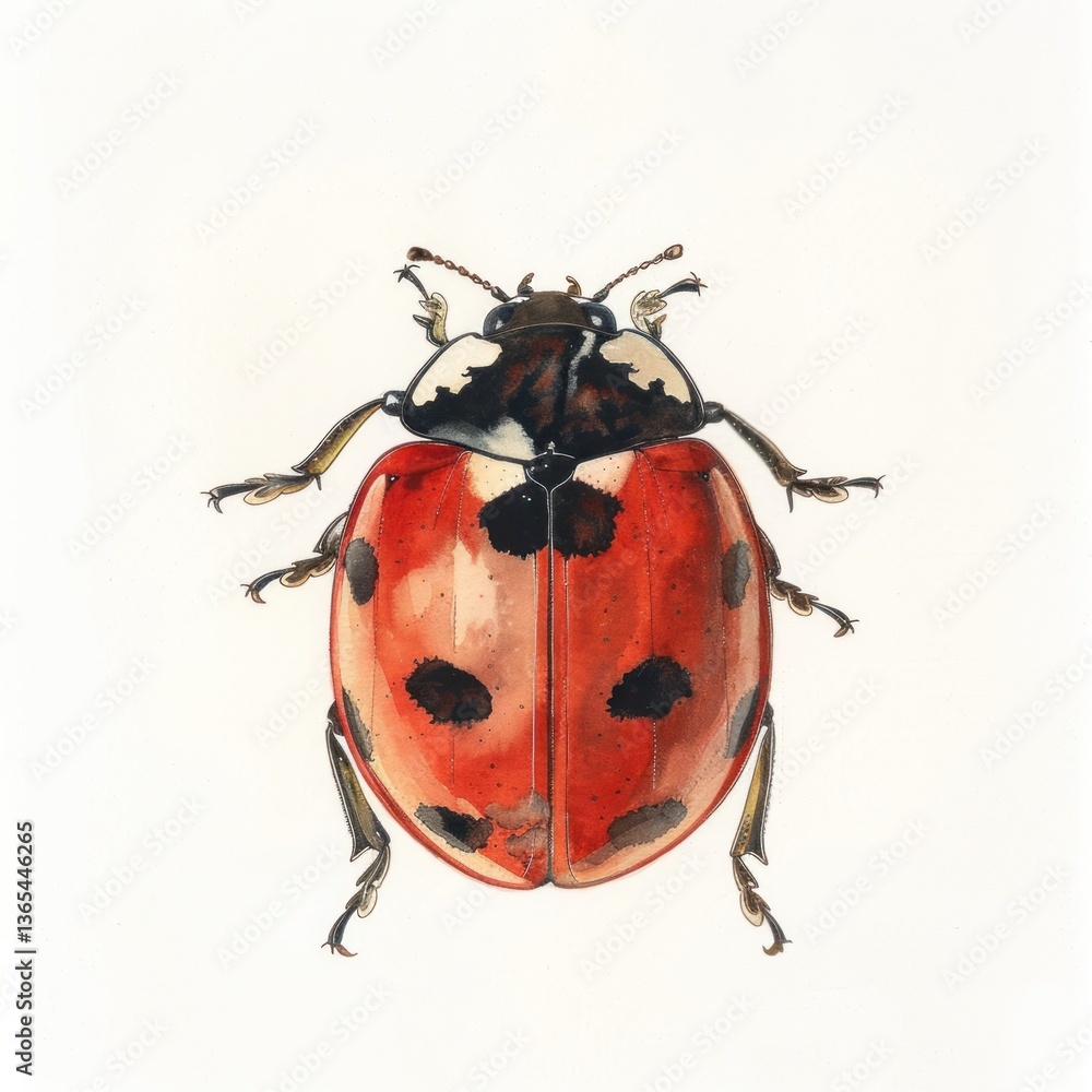 Fototapeta premium An isolated ladybug illustration realistic artwork.