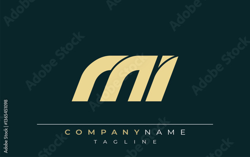 MI Sleek Geometric Logo Design. Neutral colors and minimalist style create a professional and contemporary impression, suitable for branding and corporate identity.