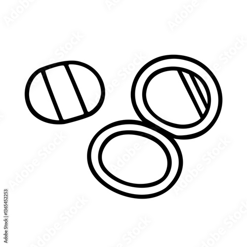 シンプルなコンパクトのイラスト素材