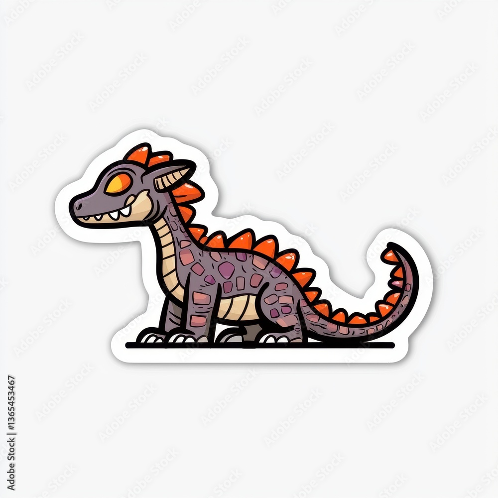 Obraz premium Adorable Cartoon Baby Dragon Sticker Design