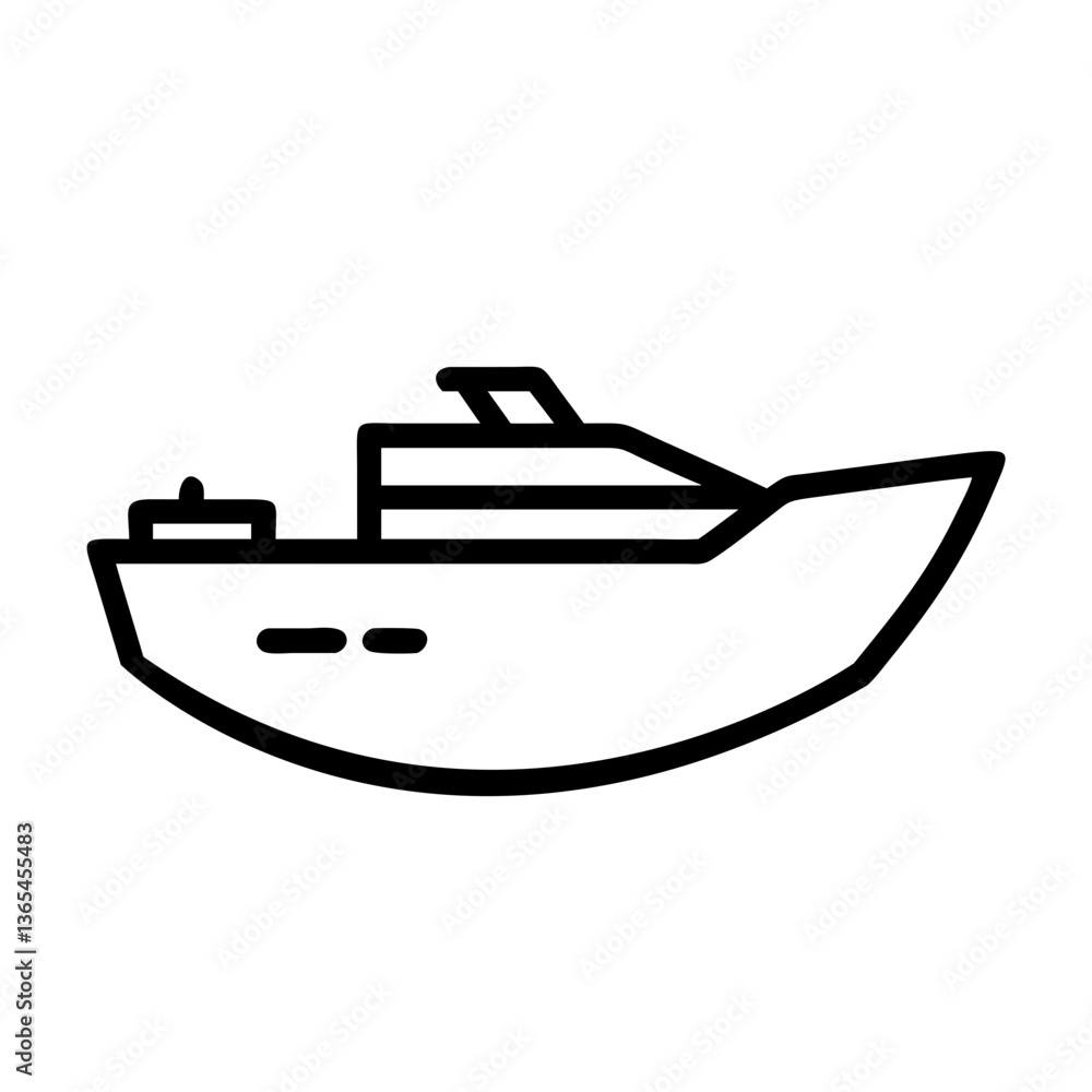 Ship editable outline icon design. Ship editable outline icon design.