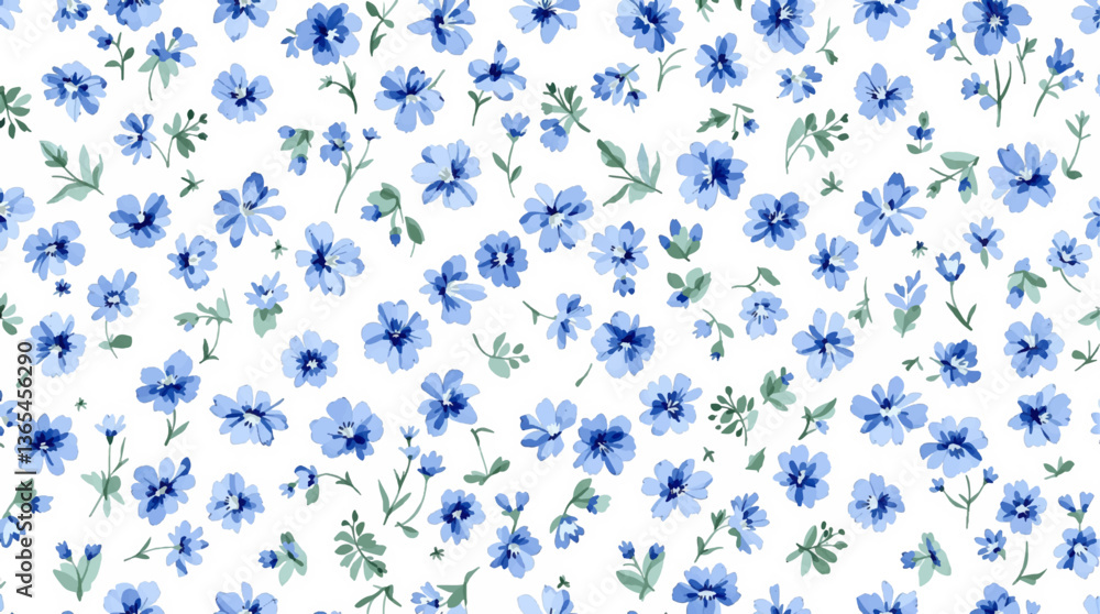 Watercolor Blue flower background, Beautiful seamless pattern with watercolor gentle blue flowers Watercolor Blue flower background, Beautiful seamless pattern with watercolor gentle blue flowers