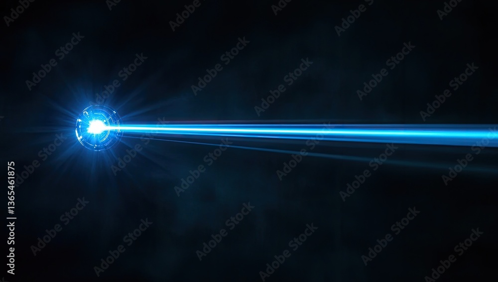 Blazing blue laser beam from a central orb