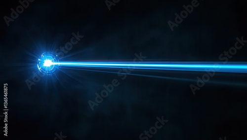 Blazing blue laser beam from a central orb