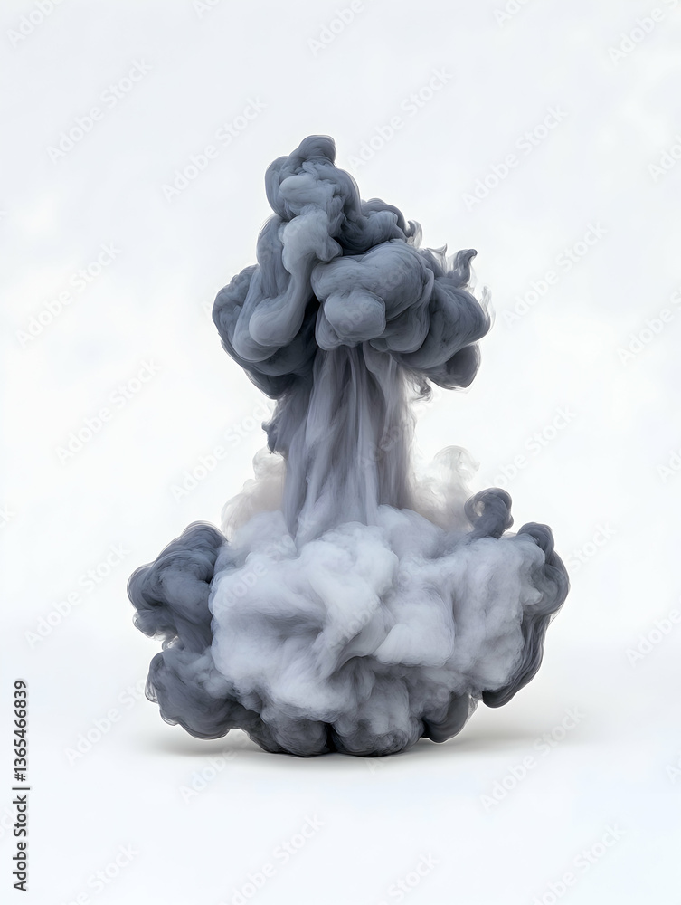 Abstract grey ink cloud swirling in water Abstract grey ink cloud swirling in water