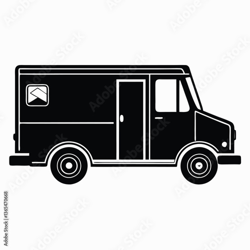 Wallpaper Mural Delivery Lorry Silhouette Black Flat Design Icon Torontodigital.ca
