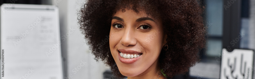 Excitement of a person preparing for moving day with a bright smile in a modern setting Excitement of a person preparing for moving day with a bright smile in a modern setting
