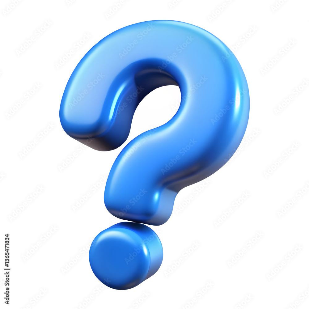 Naklejka premium 3d Realistic question mark vector Illustration