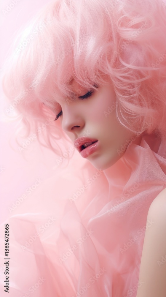 Pink portrait adult wig. Pink portrait adult wig.