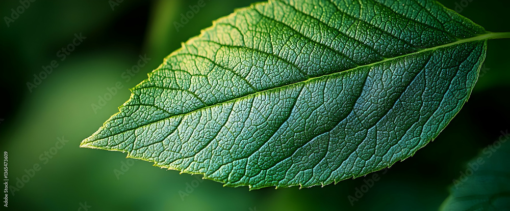 Close Up Of Wet Green Leaf Close Up Of Wet Green Leaf