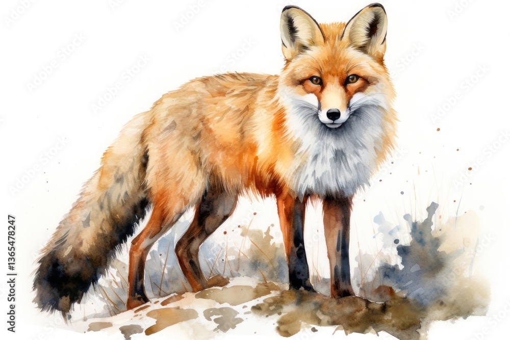 Fototapeta premium Fox wildlife standing animal.