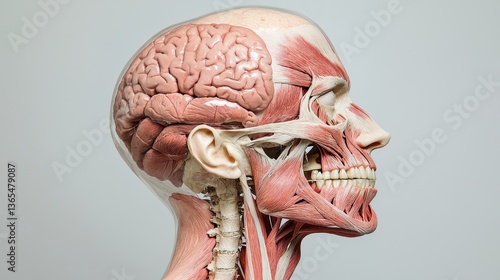 Human Head Anatomy Model  Brain  Muscles  Skull  and Teeth