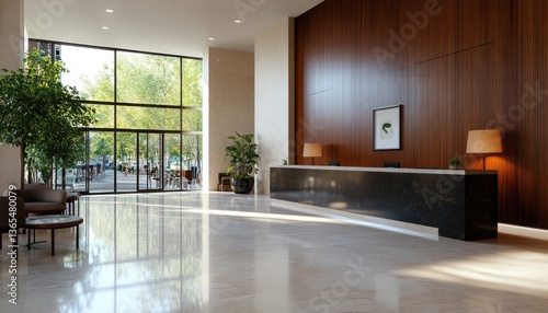 Contemporary office reception area