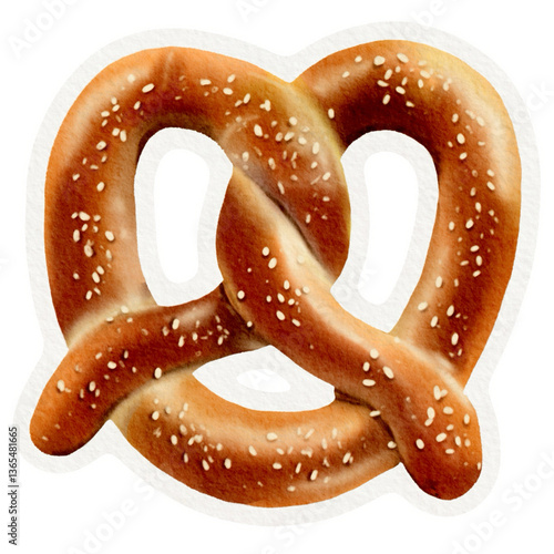 Valokuva deliciously salted pretzel with golden brown crust and soft texture, perfect for