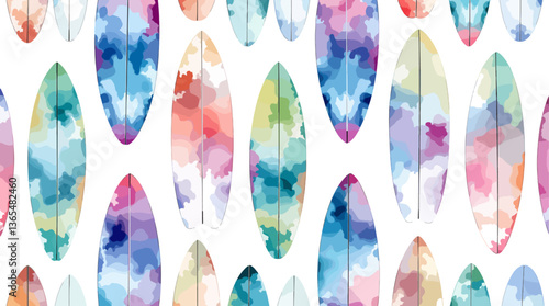Surf and Waves Bliss – Artistic Watercolor Repeat Pattern