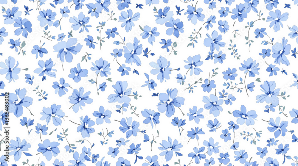 Watercolor Blue flower background, Beautiful seamless pattern with watercolor gentle blue flowers Watercolor Blue flower background, Beautiful seamless pattern with watercolor gentle blue flowers