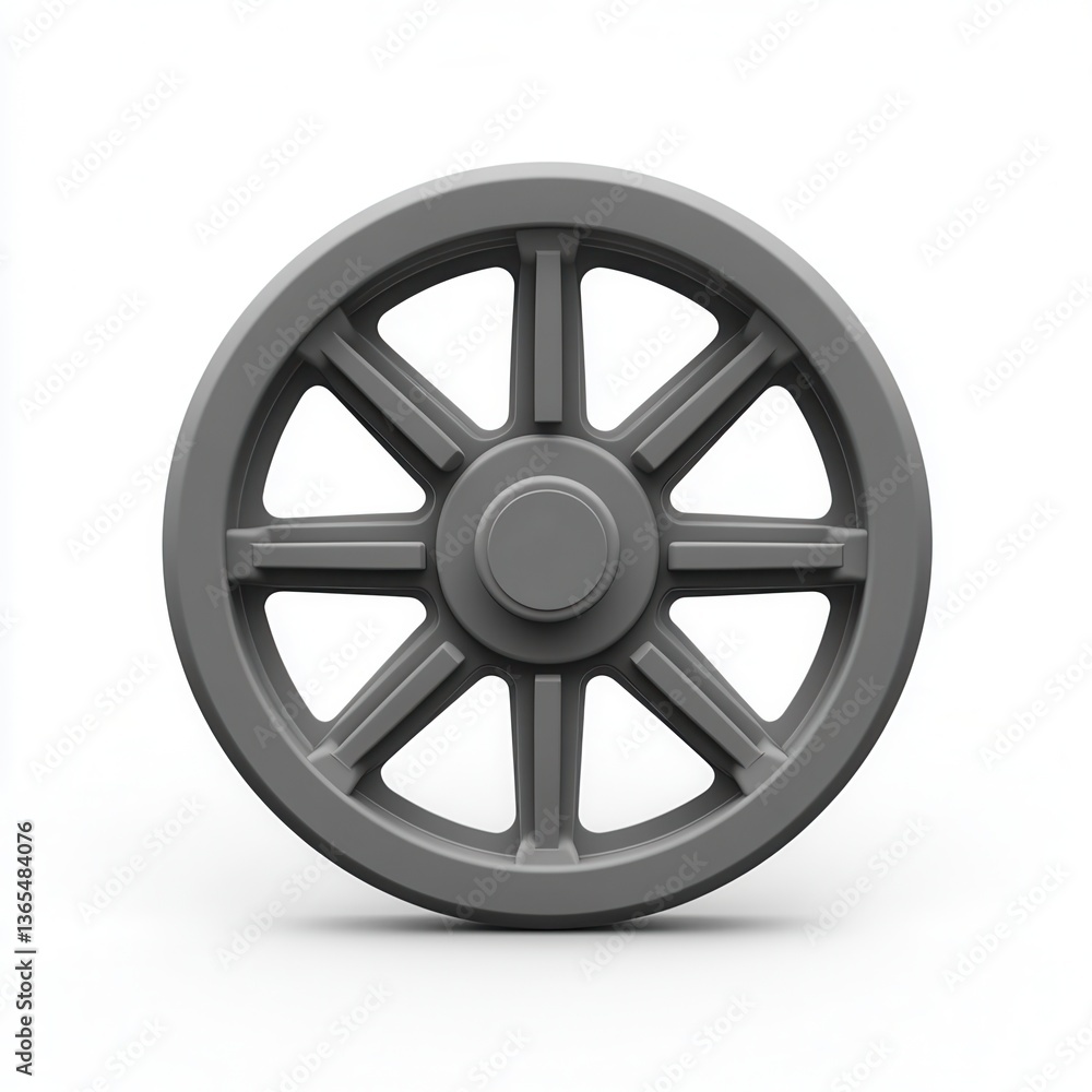 Grey Ten Spoke Wheel 3D Render Grey Ten Spoke Wheel 3D Render