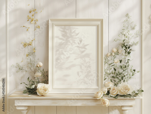 Elegant Frame Mockup with Floral Background – Wedding and Event Display
