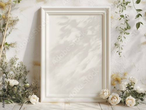 Elegant Frame Mockup with Floral Background – Wedding and Event Display