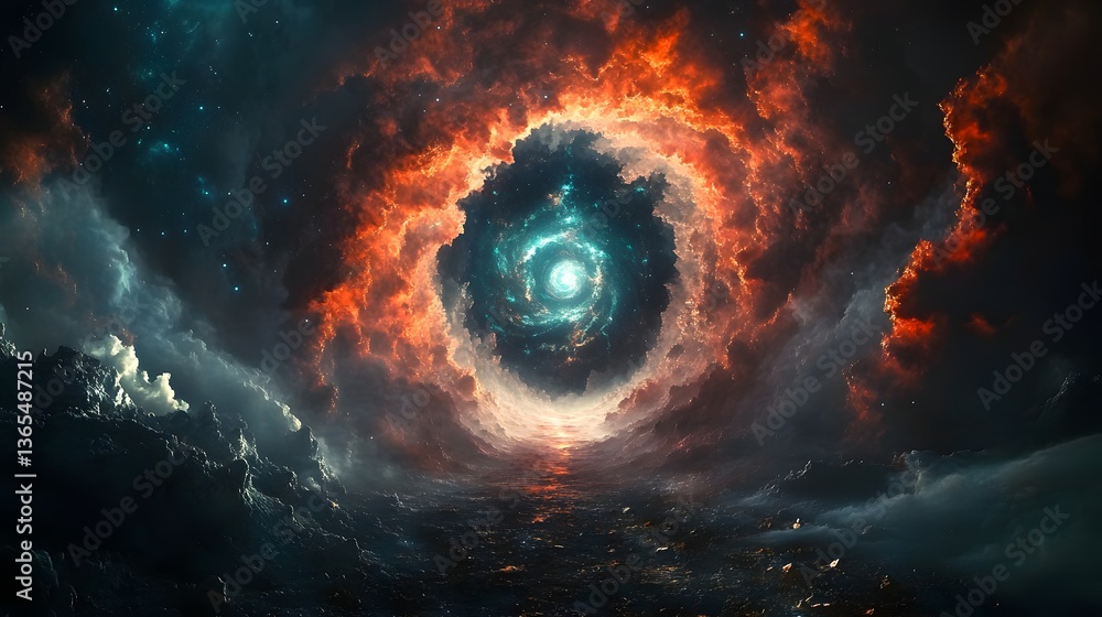 A colorful nebula illuminating the night sky with swirling gases and stars depicting cosmic beauty in a photorealistic style A colorful nebula illuminating the night sky with swirling gases and stars depicting cosmic beauty in a photorealistic style