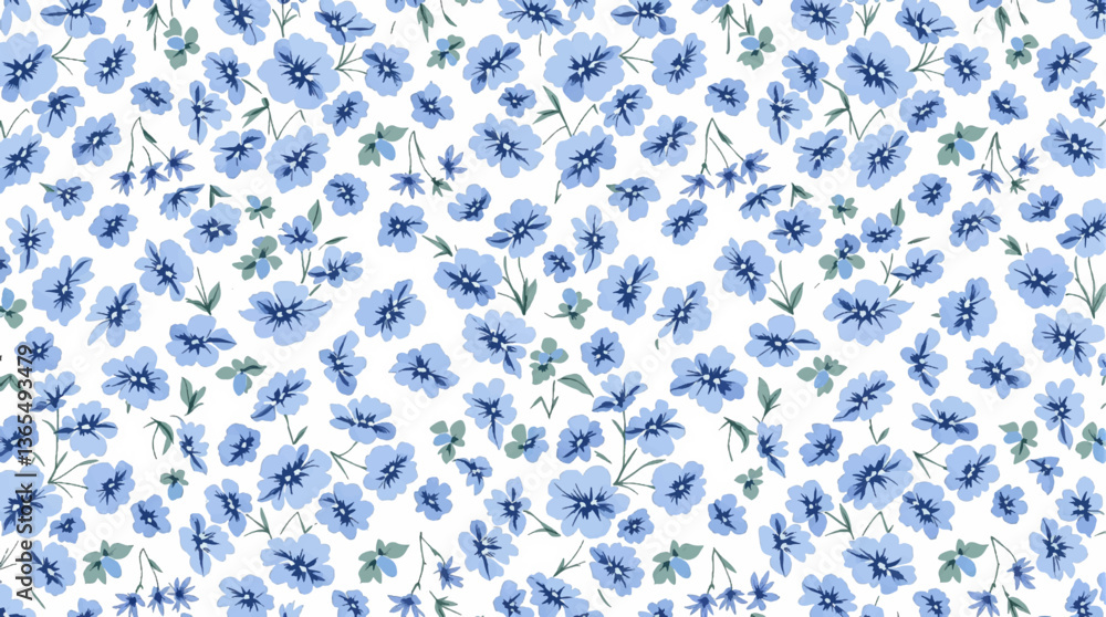 custom made wallpaper toronto digitalBeautiful seamless pattern with watercolor gentle blue flowers. Stock illustration