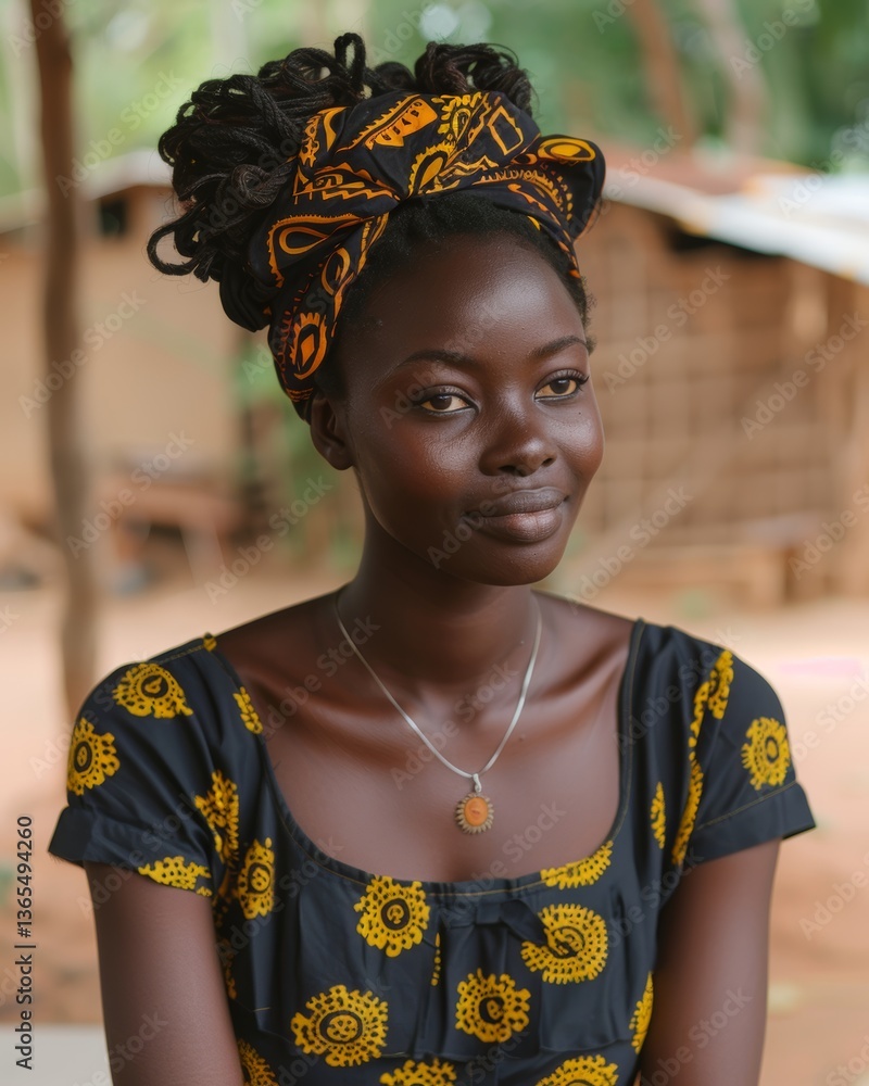 Fototapeta premium A climate refugee engineer repairing a solar-powered water generator in the middle of a desert