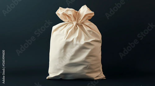 Eco-friendly sack bag mockup, natural texture