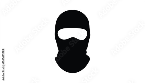 Balaclava with Goggles, Face Mask Icon for Protection.