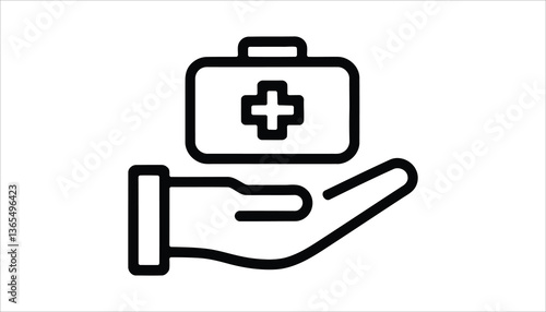  First Aid Kit Icon. Health, Emergency, Medical Assistance, Healthcare Vector.