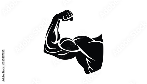 Strong Arm Muscle Flex, Fitness and Strength Icon.