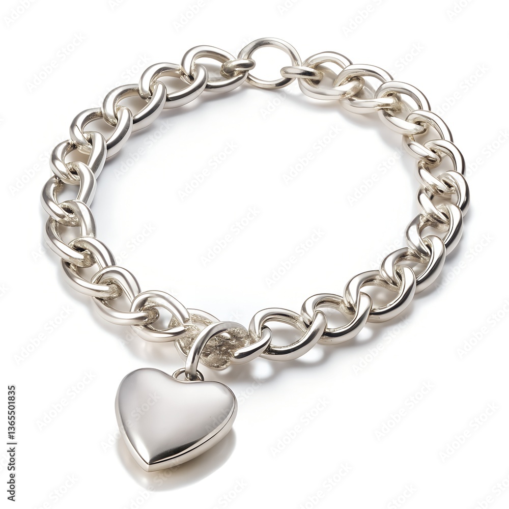 Obraz premium silver chain on white background