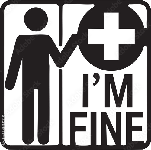 Contradiction Between Well-being and Reality,  Signifying Medical Aid vector