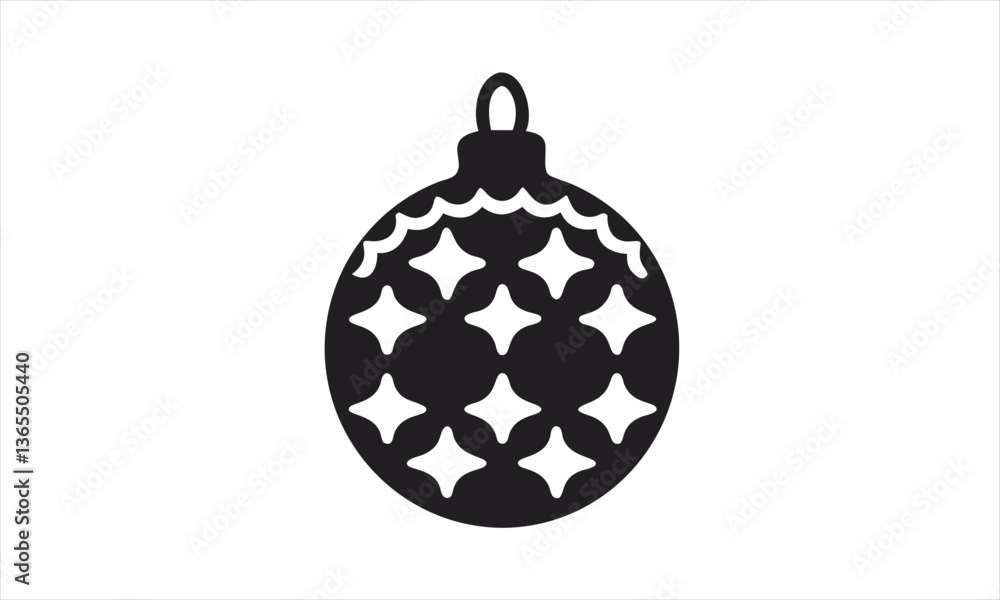 Fototapeta premium Starry Christmas Ball Ornament Silhouette