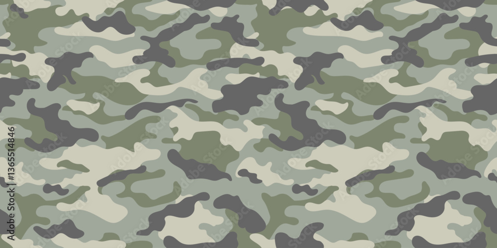 Fototapeta premium Green camouflage pattern for clothing design. Trendy camouflage military pattern
