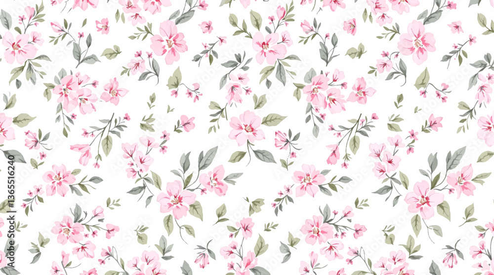 Seamless pattern of pink peach rose flower with watercolor Seamless pattern of pink peach rose flower with watercolor