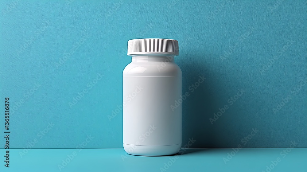 Pill Bottle on Blue. Pill Bottle on Blue.