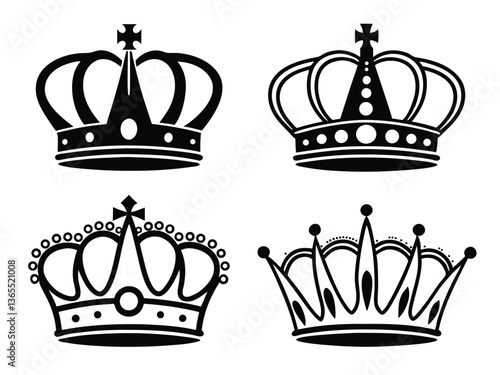 Crown vector set, Crown vector Design