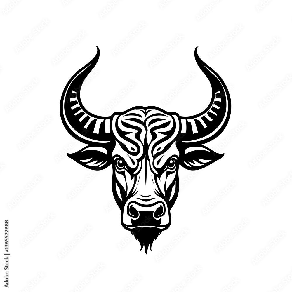 Buffalo Head Symbol - Rustic Western Badge Design Buffalo Head Symbol - Rustic Western Badge Design
