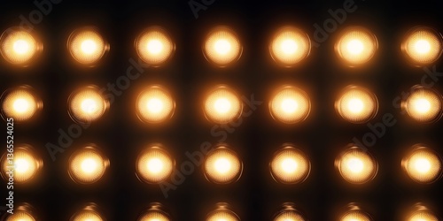 Wallpaper Mural A collection of bright lights is gleaming on a wall in the darkness Torontodigital.ca