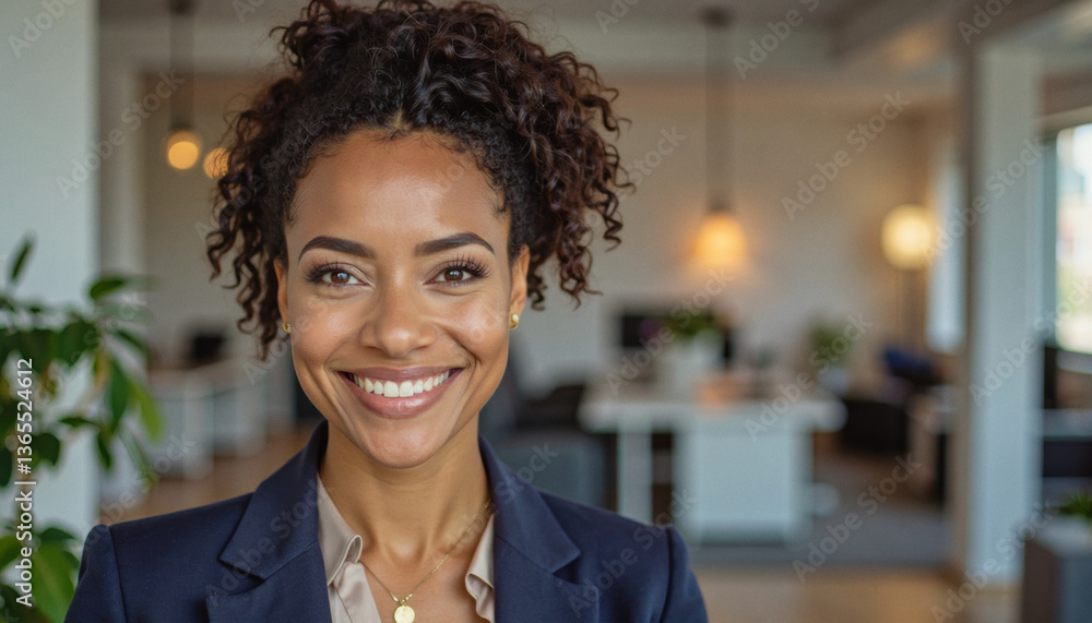 A portrait headshot photo of a friendly professional CEO executive business worker: A smiling Black woman in professional attire confidently looks at the camera within a modern office setting. A portrait headshot photo of a friendly professional CEO executive business worker: A smiling Black woman in professional attire confidently looks at the camera within a modern office setting.