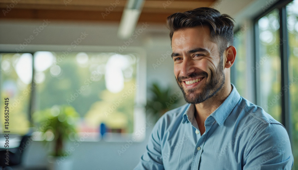 A portrait headshot photo of a friendly professional CEO executive business worker: A smiling man with a beard and short dark hair sits indoors, looking towards the camera with a warm expression, A portrait headshot photo of a friendly professional CEO executive business worker: A smiling man with a beard and short dark hair sits indoors, looking towards the camera with a warm expression,